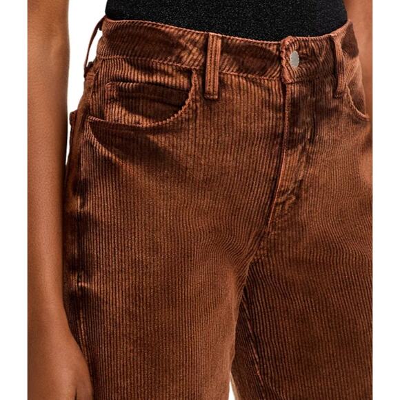 L'AGENCE WOMENS SIZE 23 SCOTTIE WIDE LEG CORDUROY JEANS IN SADDLE BROWN NEW - Picture 3 of 16